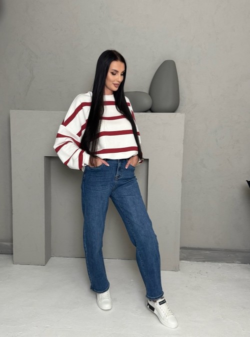 BLUZA MONSI W PASKI BORDO