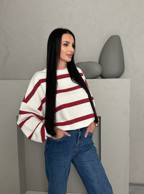 BLUZA MONSI W PASKI BORDO