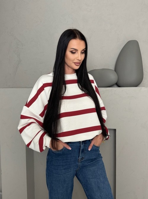 BLUZA MONSI W PASKI BORDO