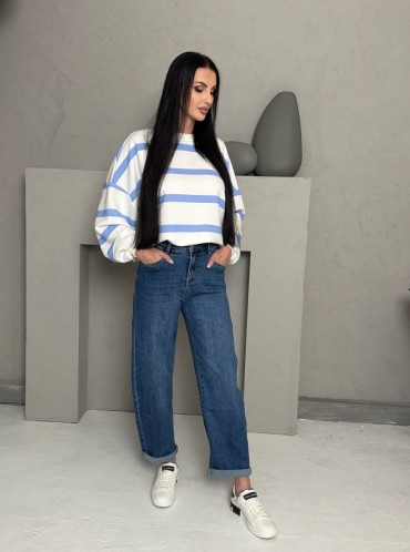 BLUZA MONSI W PASKI BŁĘKIT 2