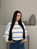 BLUZA MONSI W PASKI BŁĘKIT