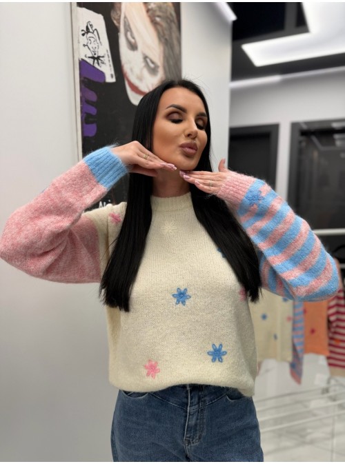 SWETER DAISY ECRU