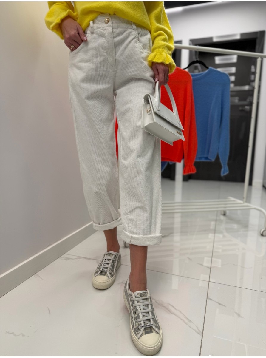 SPODNIE CORD CLASSIC WHITE