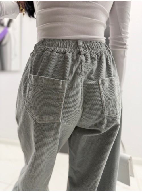 SPODNIE CORD COMFORT GREY