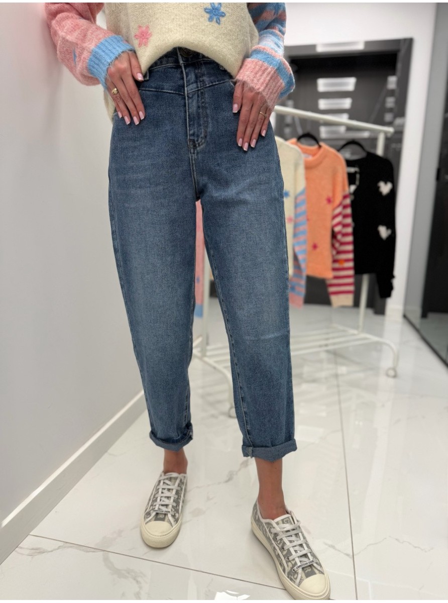 SPODNIE JEANSOWE BOY FRIEND CLASSIC BLUE