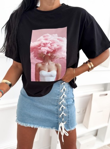 T-SHIRT ROSE HAZE CZARNY