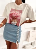 T-SHIRT ROSE HAZE BIAŁY
